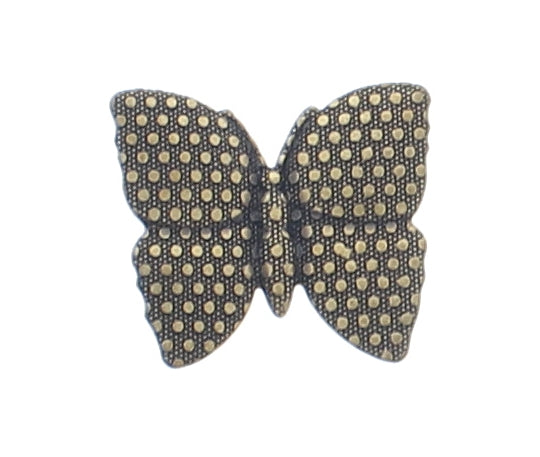 24x21mm 3-D Bright Silver, Antique Gold, Classic Silver Finish Butterfly Stamping, pk/6