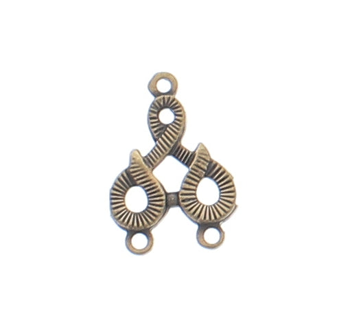 20mm Antique Gold 2 hole Connecter, 6 pack