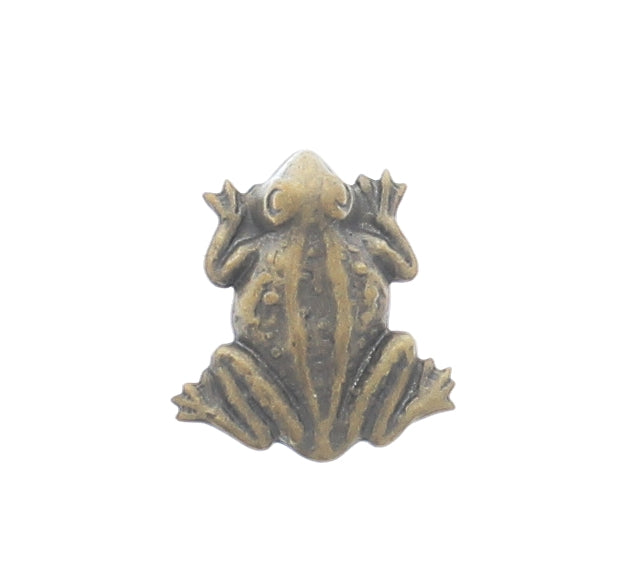 12x13mm Classic Silver, Antique Gold Finish Frog Metal Stamping, pack of 6