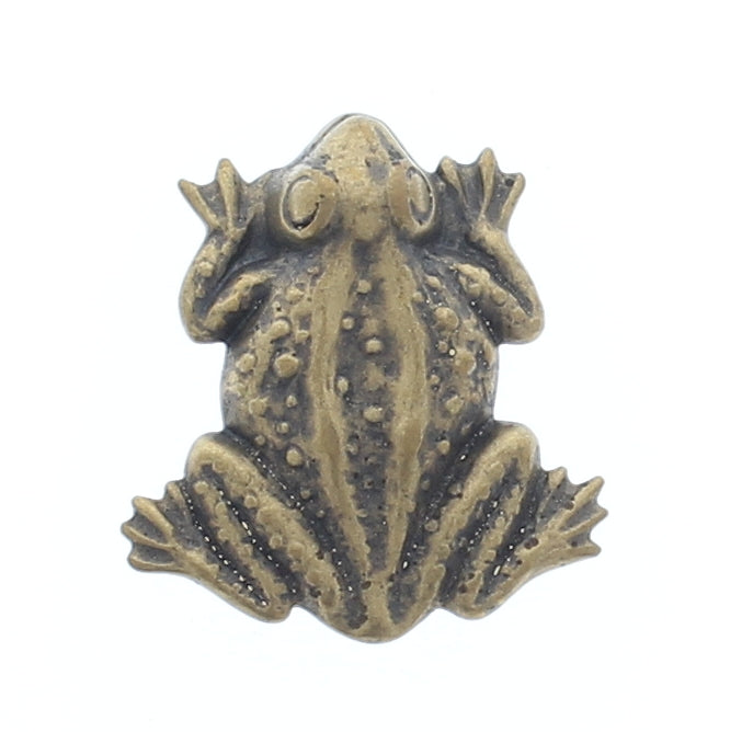 18x19mm Antique Gold, Classic Silver Finish Frog Metal Stamping, pk/6