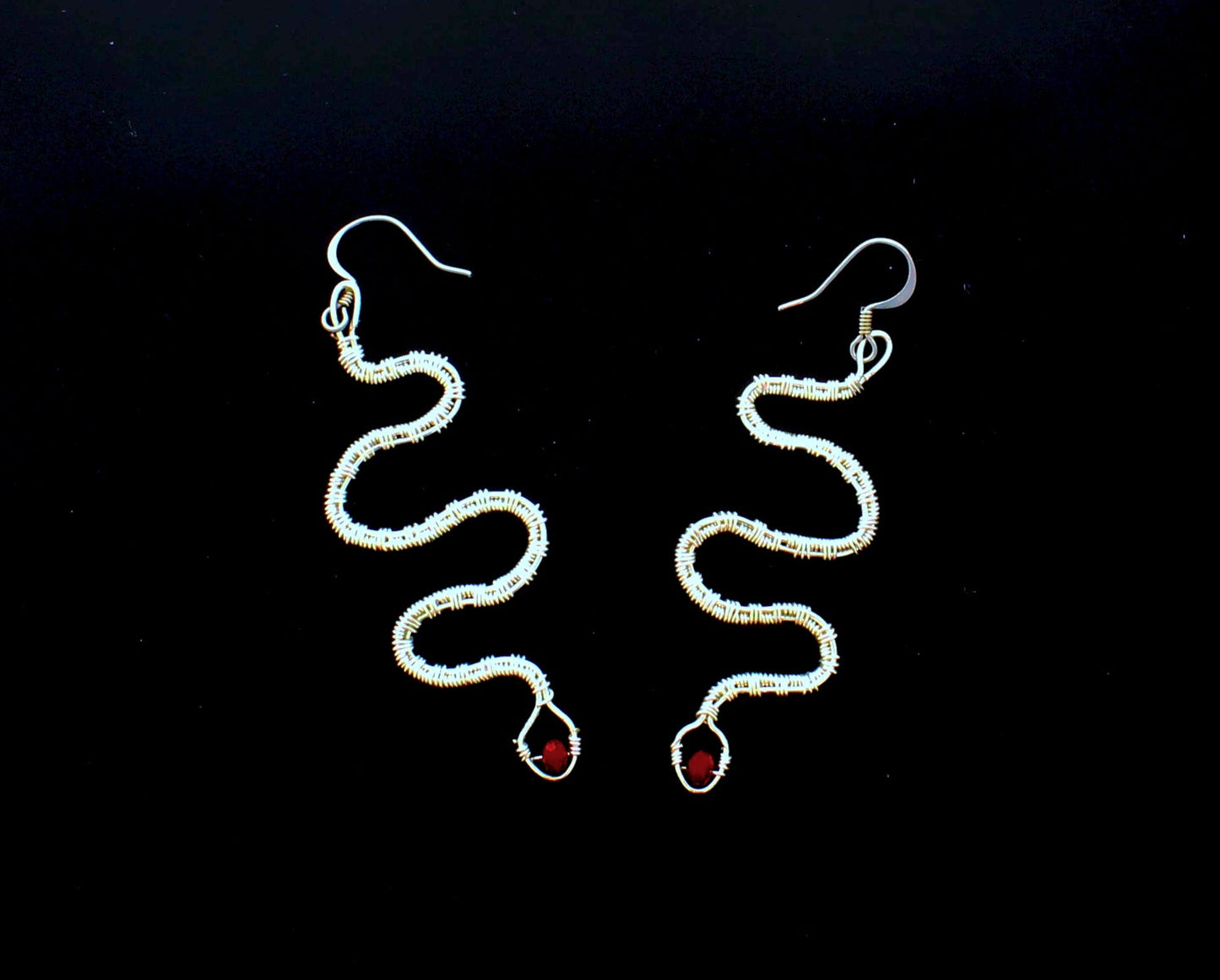 72mm Viper’s Kiss Silver Earrings, made in USA, each