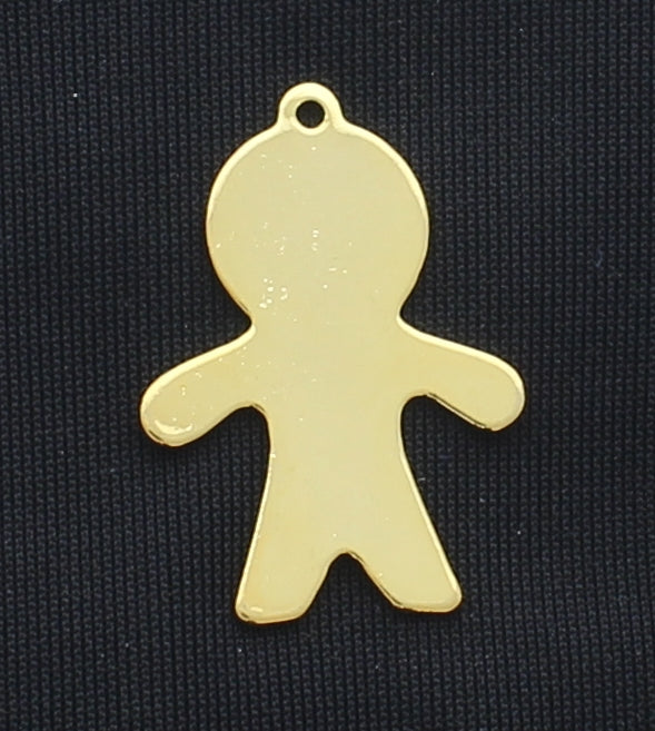 18x25mm Bright Gold, Antique Gold, Classic Silver Finish Boy Silhouette Charm, pkg/6