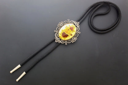 65mm x 51mm Antique Bloom Bolo Tie, made in USA, each