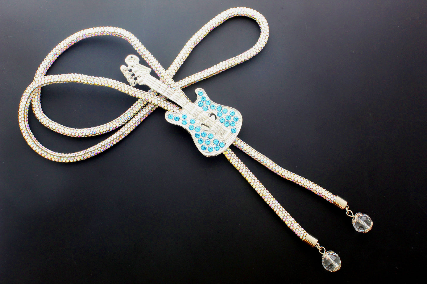 85mm x 34mm Rhinestone Rebel Bolo Tie, Amber, Blue or Classic, made in USA, each