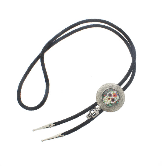 42mm Sugar Skull Rodeo Bolo Tie, made in USA, each