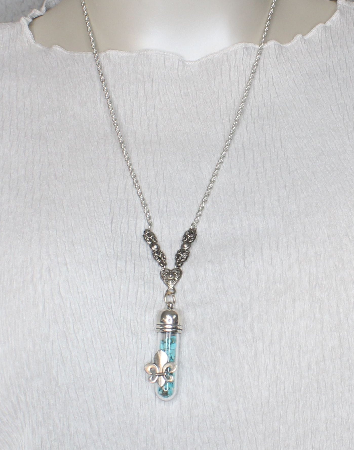 46mm Fleur de Turquoise Pendant Necklace, made in USA, each