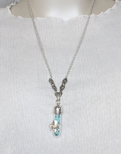 46mm Fleur de Turquoise Pendant Necklace, made in USA, each