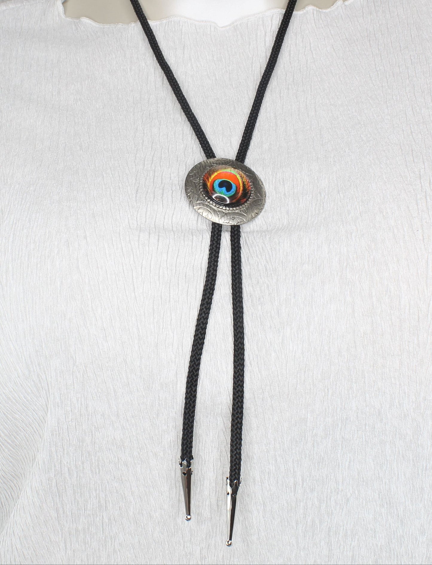 42mm Eye of the Peacock Bolo Tie, made in USA, each