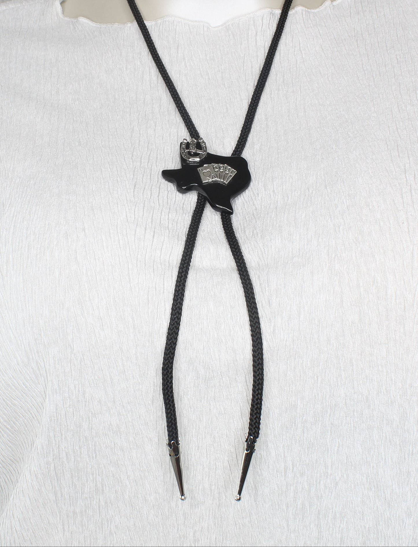 47mm Texas Hold 'Em Bolo Tie, made in USA, each