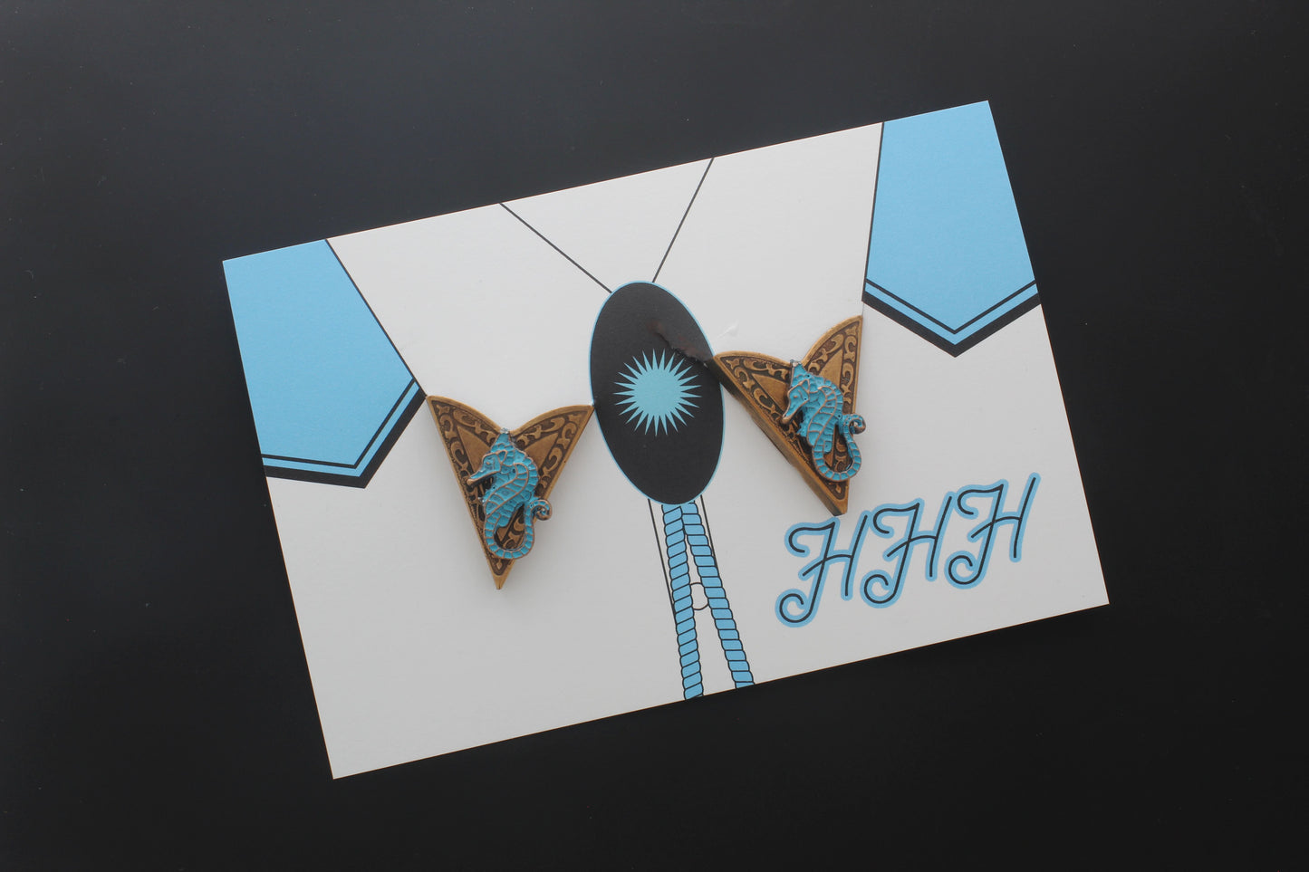 35mm x 32mm Seahorse Rodeo Collar Tips, made in USA, 1 Pair