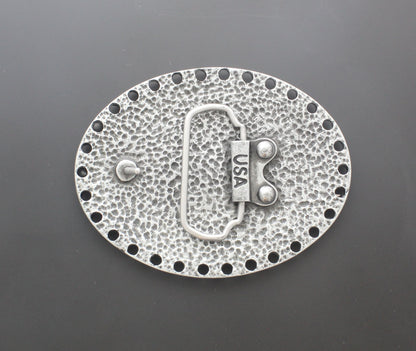 Oval Belt Buckle Base w/Hole-Puncture Border, each