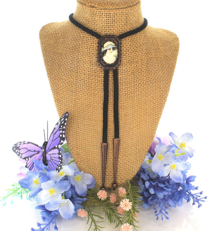 40mm x 27mm Bronze Belle Bolo Tie, made in USA, each