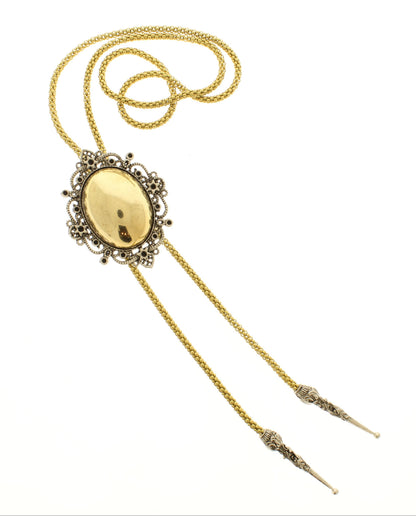 65mm x 51mm Victorian Gold Bolo Tie, made in USA, each