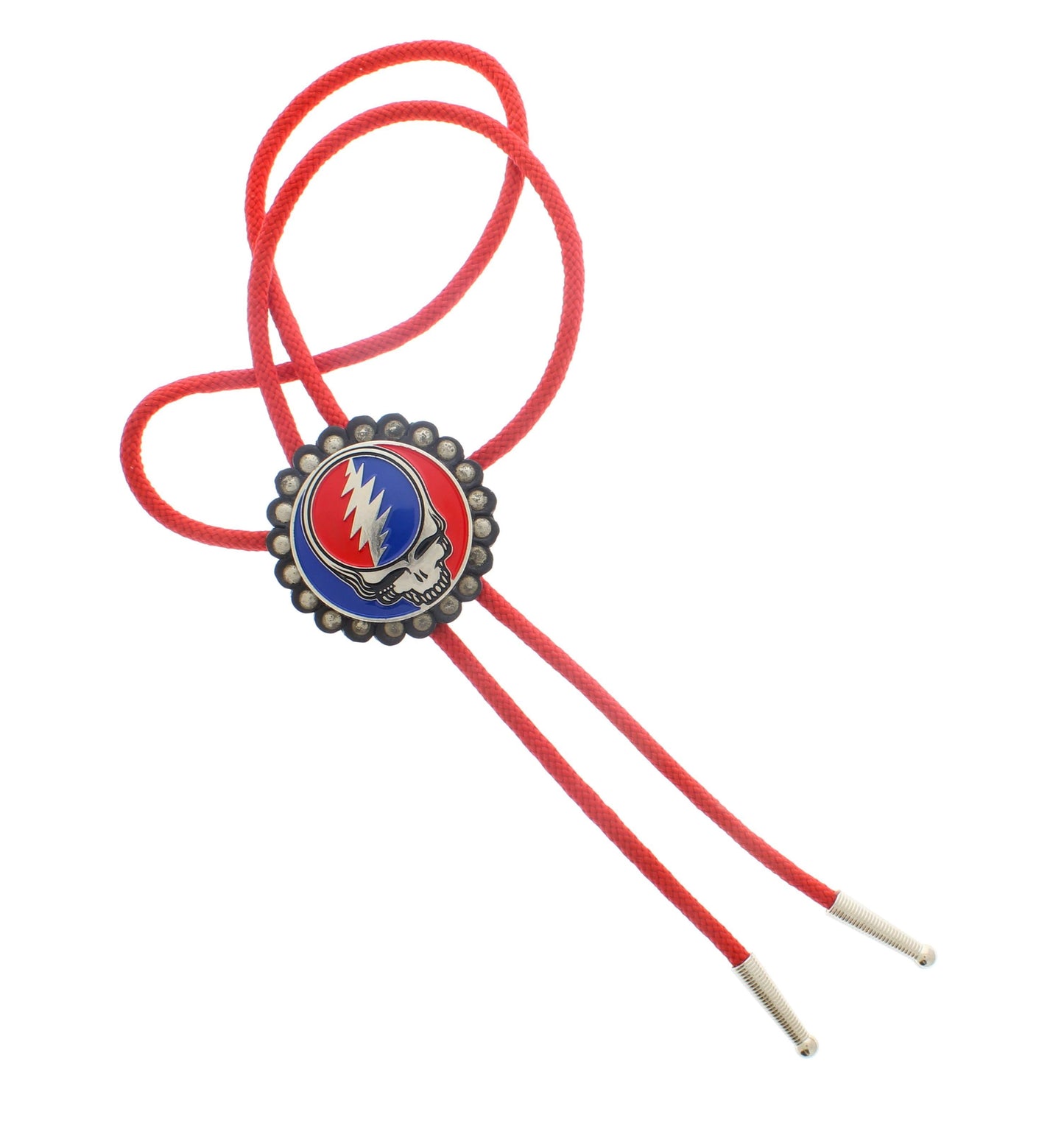 Grateful Dead Bolo Tie, with Red Cord, made in USA, each