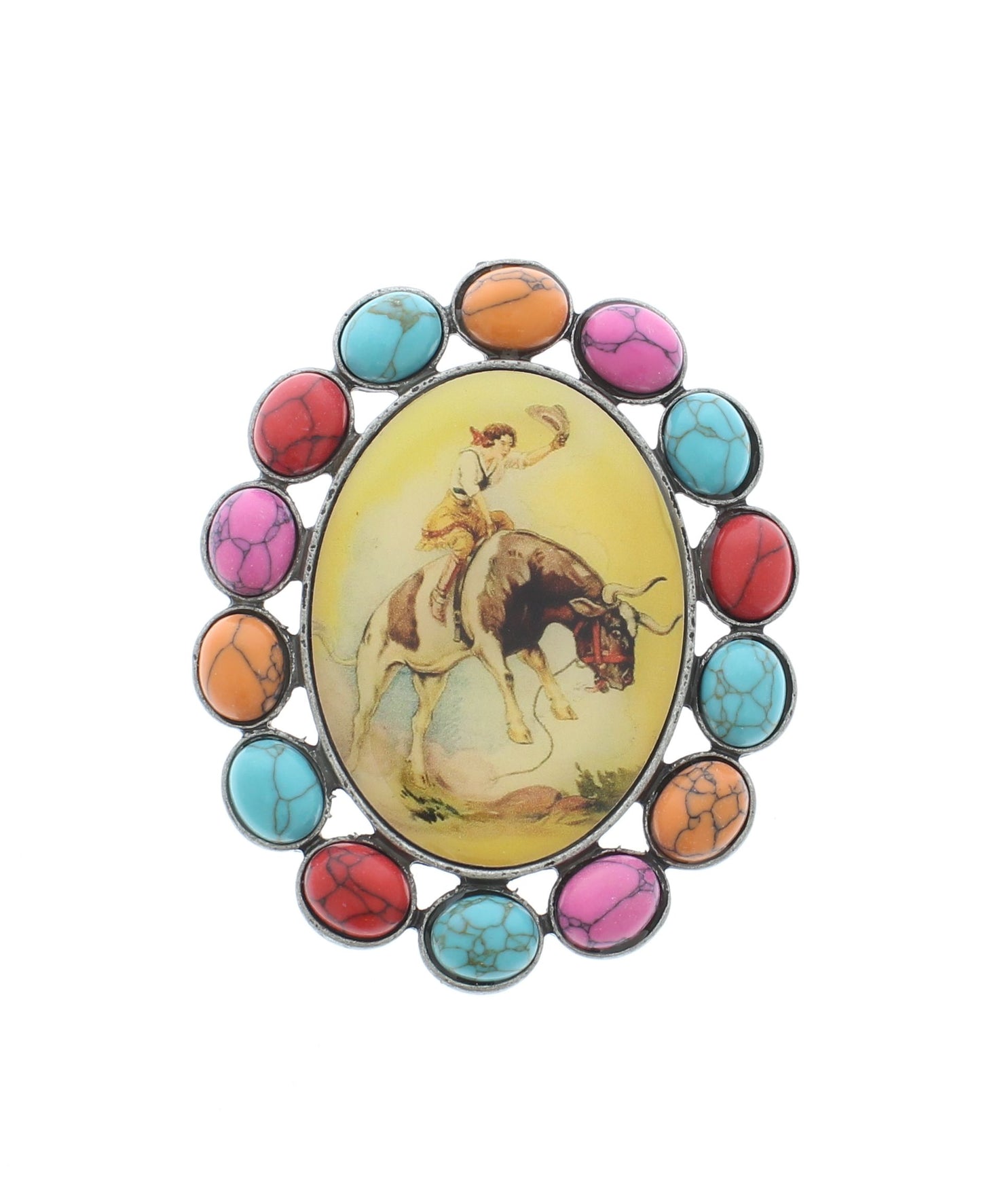 70mm x 57mm Colorful Rodeo Scarf Slide, made in USA, each
