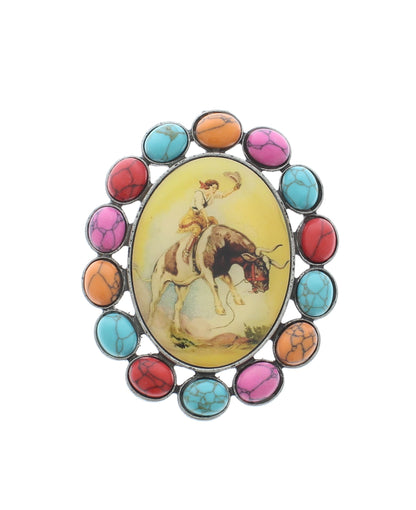 70mm x 57mm Colorful Rodeo Scarf Slide, made in USA, each