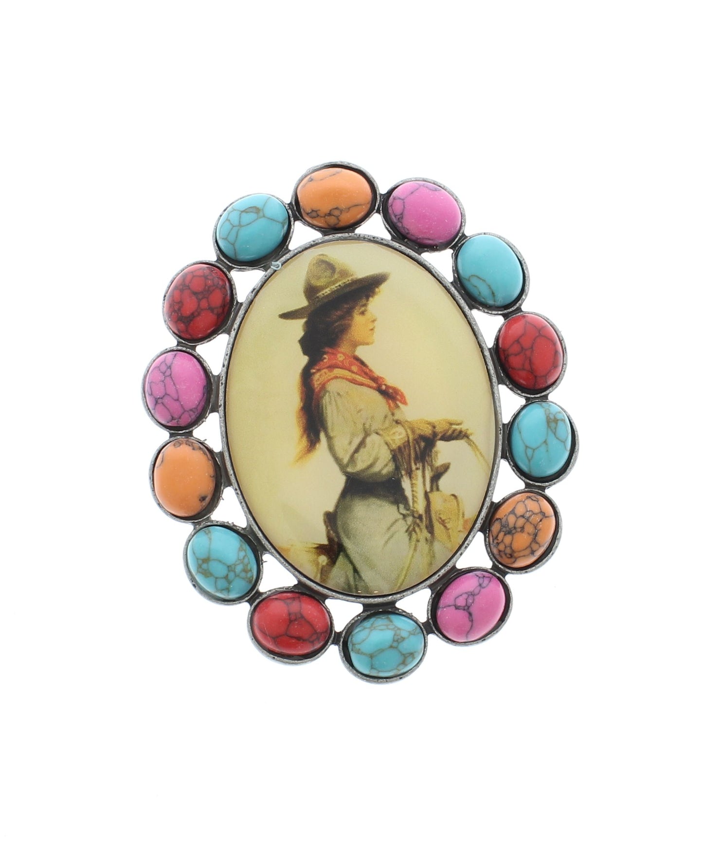 Cowgirl Cameo Scarf Slide, made in USA, each