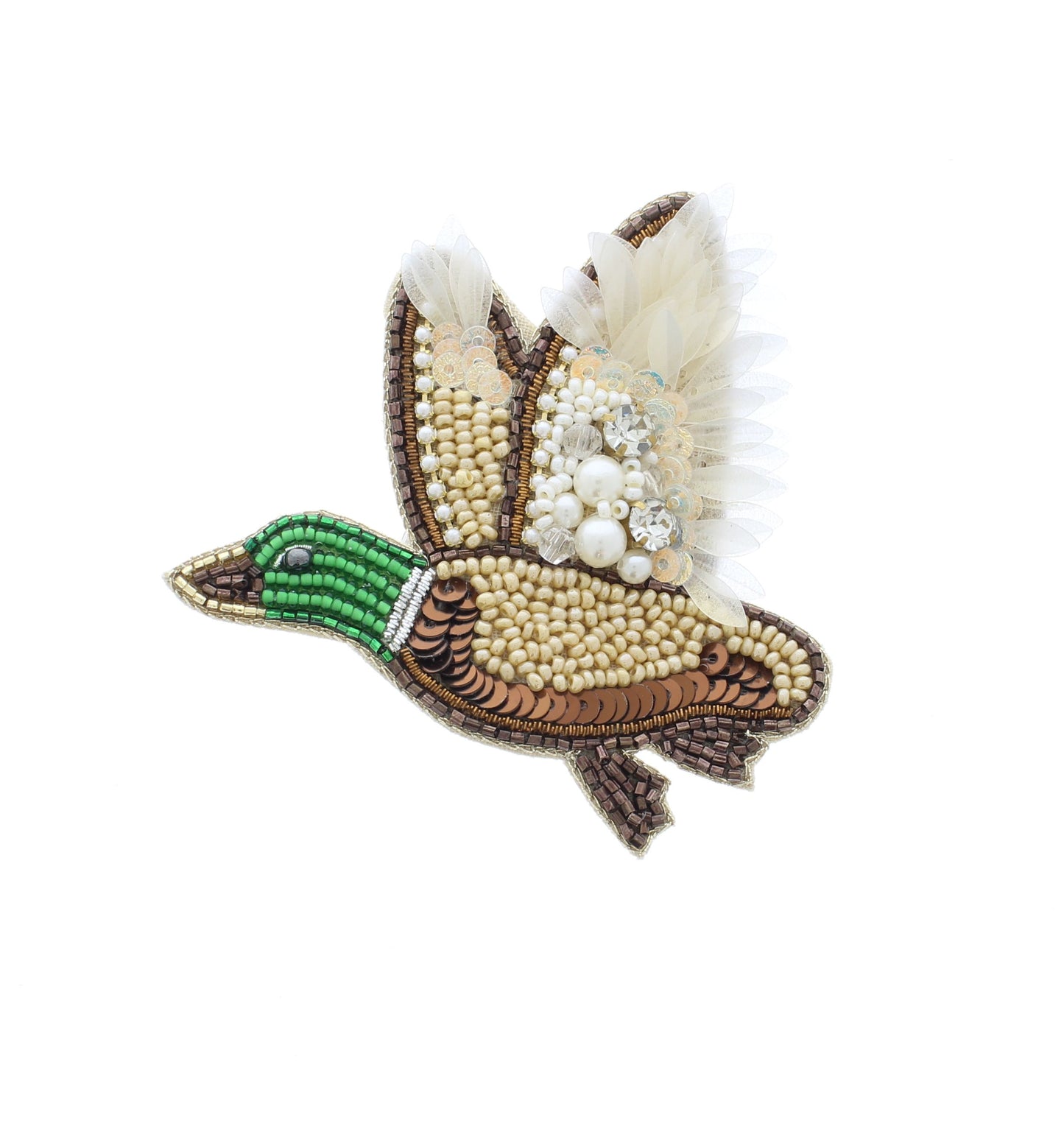 75mm x 75mm Beaded Duck Scarf Slide, made in USA, each