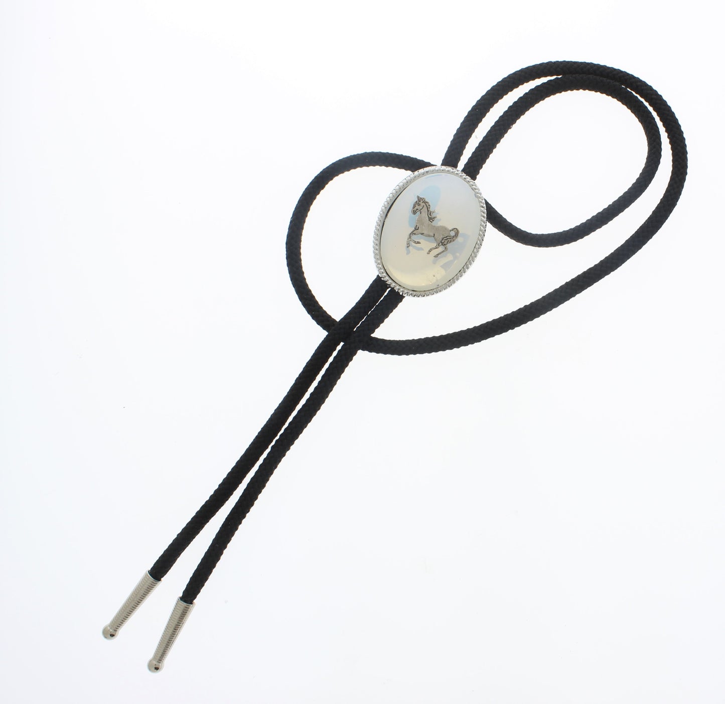 45mm x 35mm Silver Steed Bolo Tie, made in USA, each