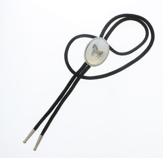 45mm x 35mm Silver Steed Bolo Tie, made in USA, each
