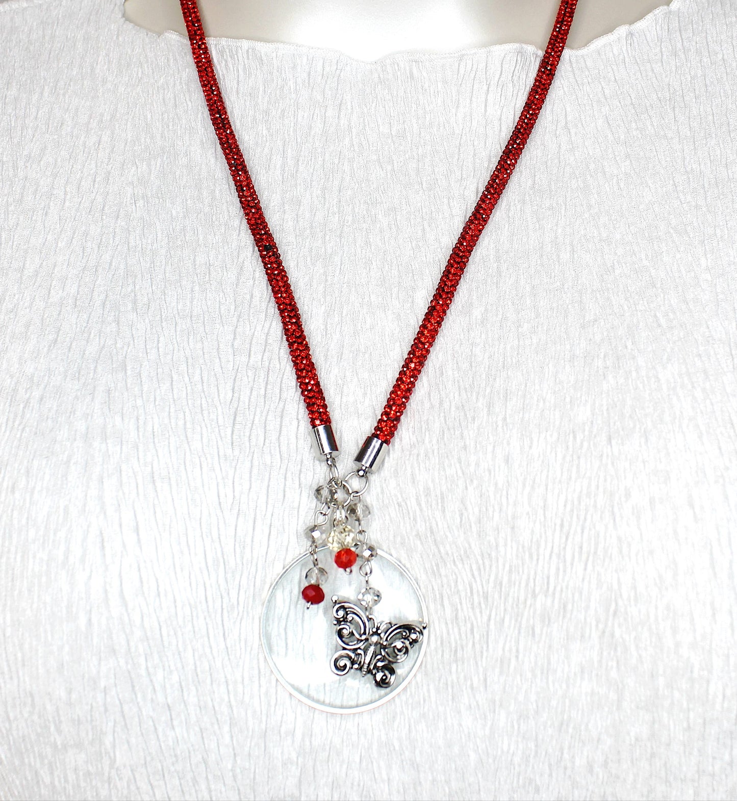 Crimson Wings Necklace, made in USA, each