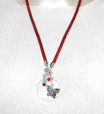 Crimson Wings Necklace, made in USA, each