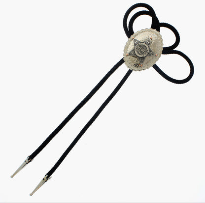 55mm x 42mm Sheriff Star Bolo Tie, made in USA, each