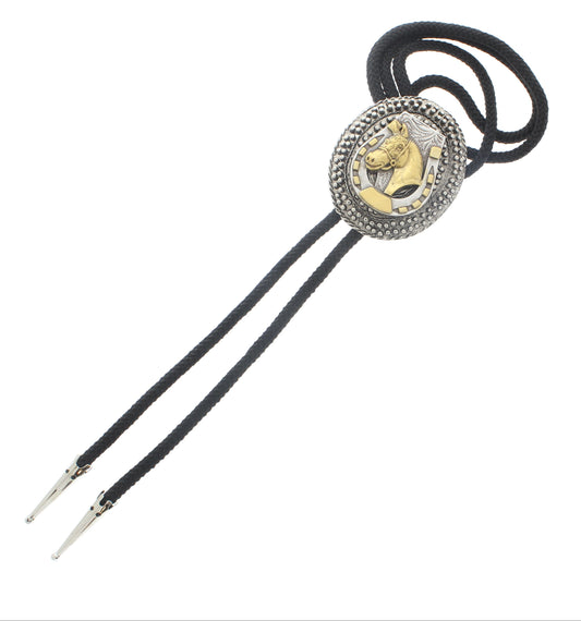 57mm x 49mm Western Horse Bolo Tie, made in USA, each