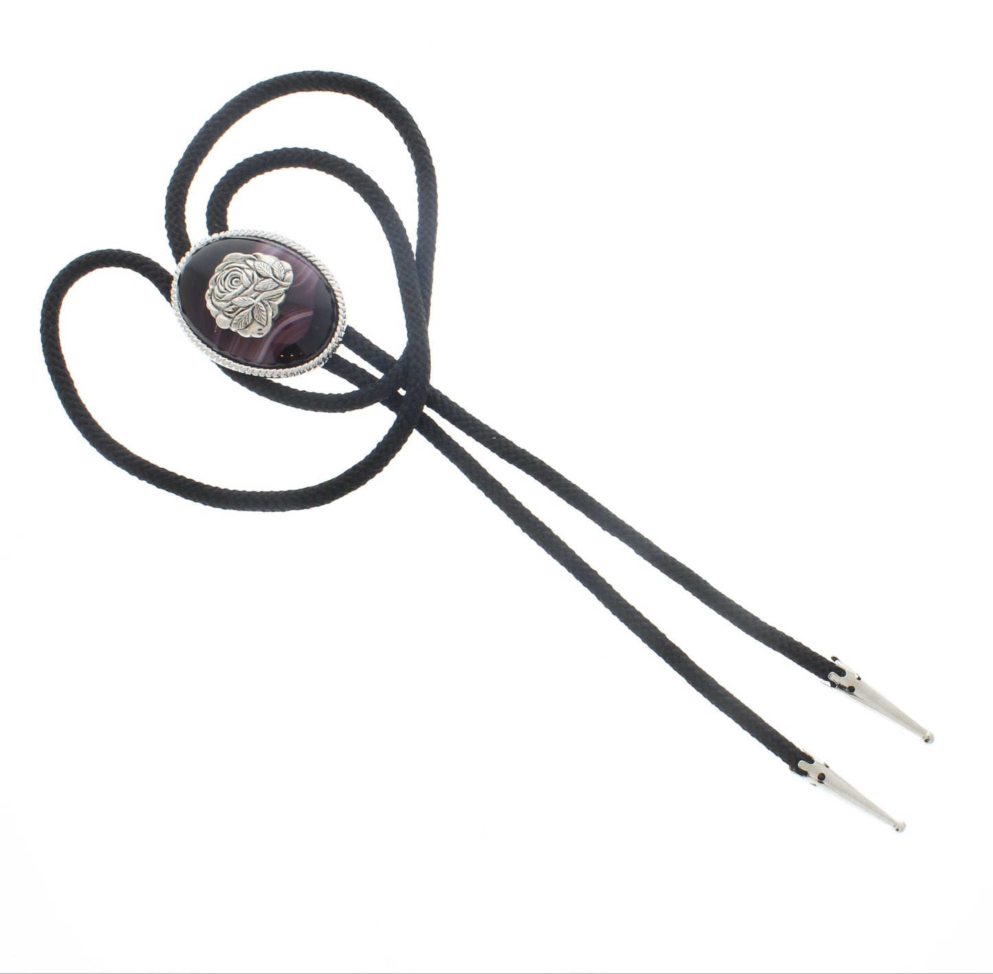 44mm x 35mm Dark Prairie Rose Bolo Tie, made in USA, each