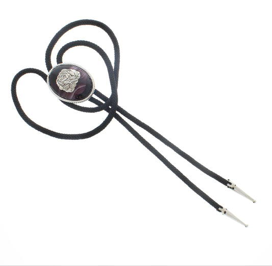 44mm x 35mm Dark Prairie Rose Bolo Tie, made in USA, each