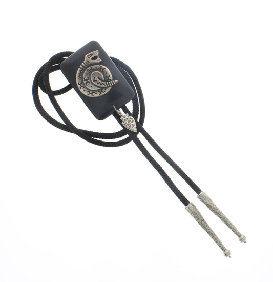 59mm x 39mm Obsidian Serpent Bolo Tie, made in USA, each