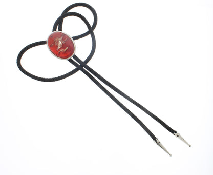 44mm x 35mm Crimson Lightning Bolo Tie, made in USA, each