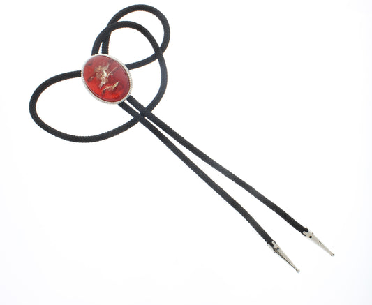 44mm x 35mm Crimson Lightning Bolo Tie, made in USA, each