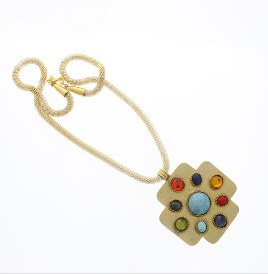 68mm Rainbow Medallion Necklace, made in USA, each