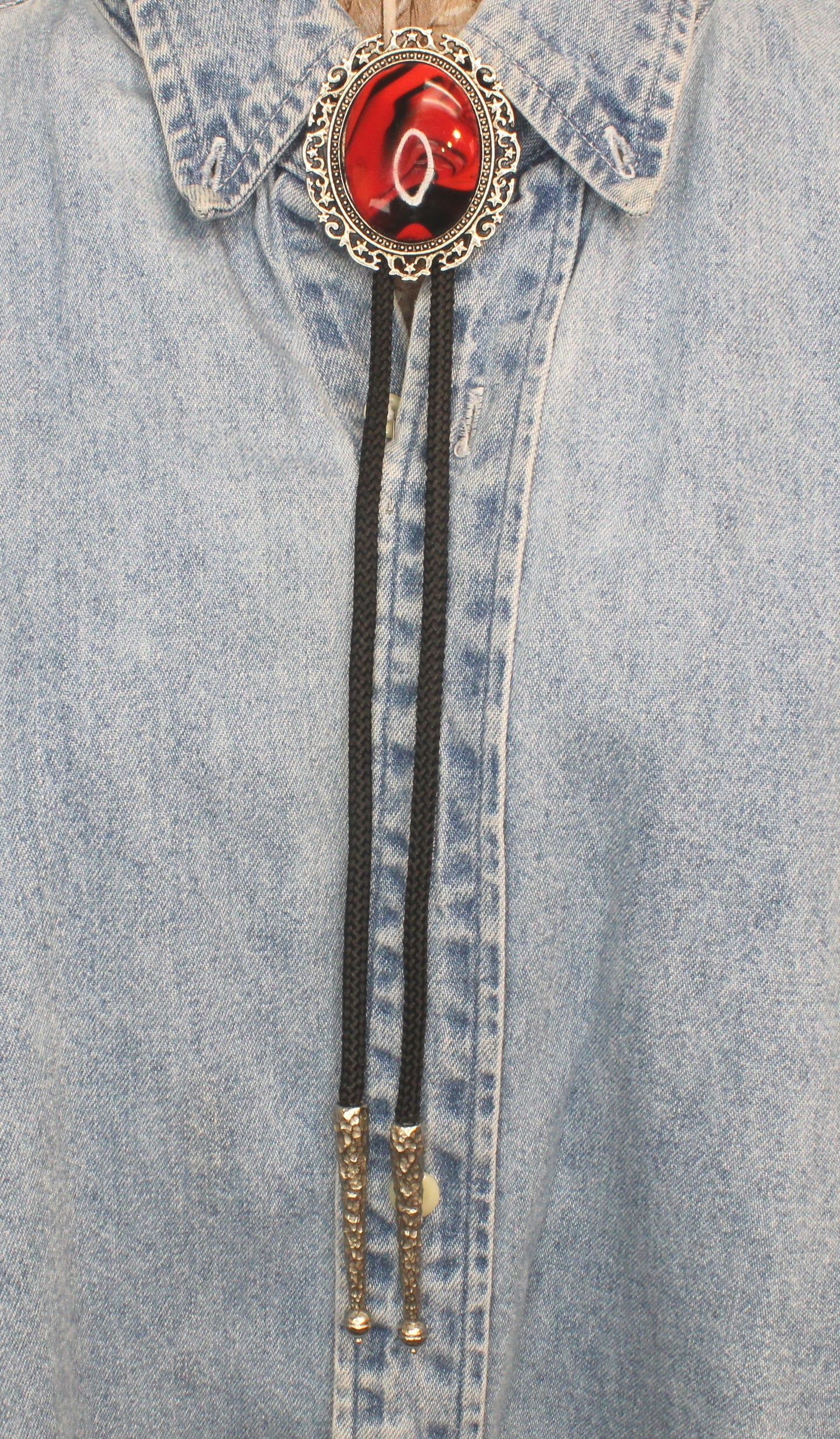 Bloodstone Guardian Bolo Tie, Made in USA, 58.7mm x 47.7mm