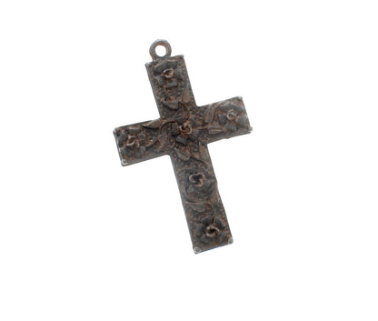 61mm x 38mm Rustic Garden Cross Pendant, each