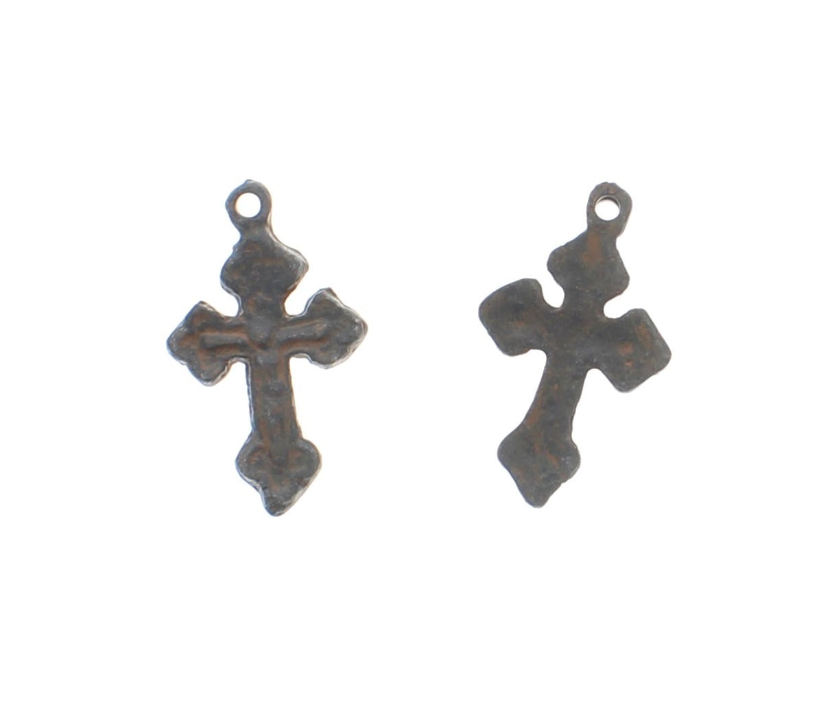 33mm x 19mm Rustic Mini Cross Charms – Set of 2