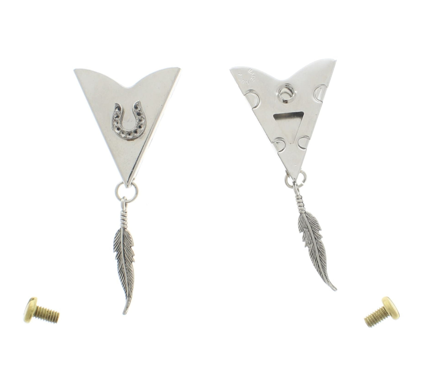 35mm x 31mm Lucky Feather Collar Tips, made in USA, 1 pair