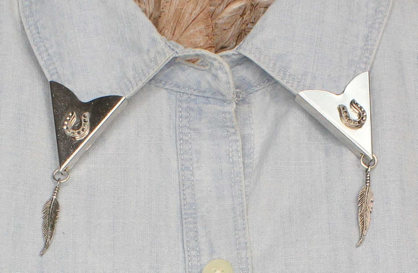 35mm x 31mm Lucky Feather Collar Tips, made in USA, 1 pair