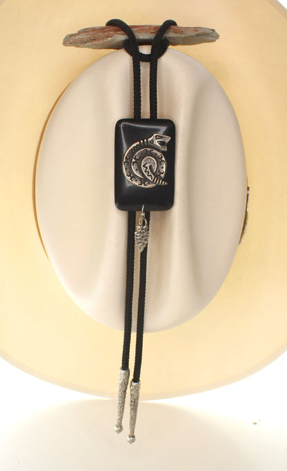 59mm x 39mm Obsidian Serpent Bolo Tie, made in USA, each