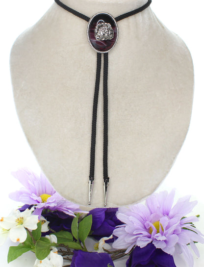 44mm x 35mm Dark Prairie Rose Bolo Tie, made in USA, each