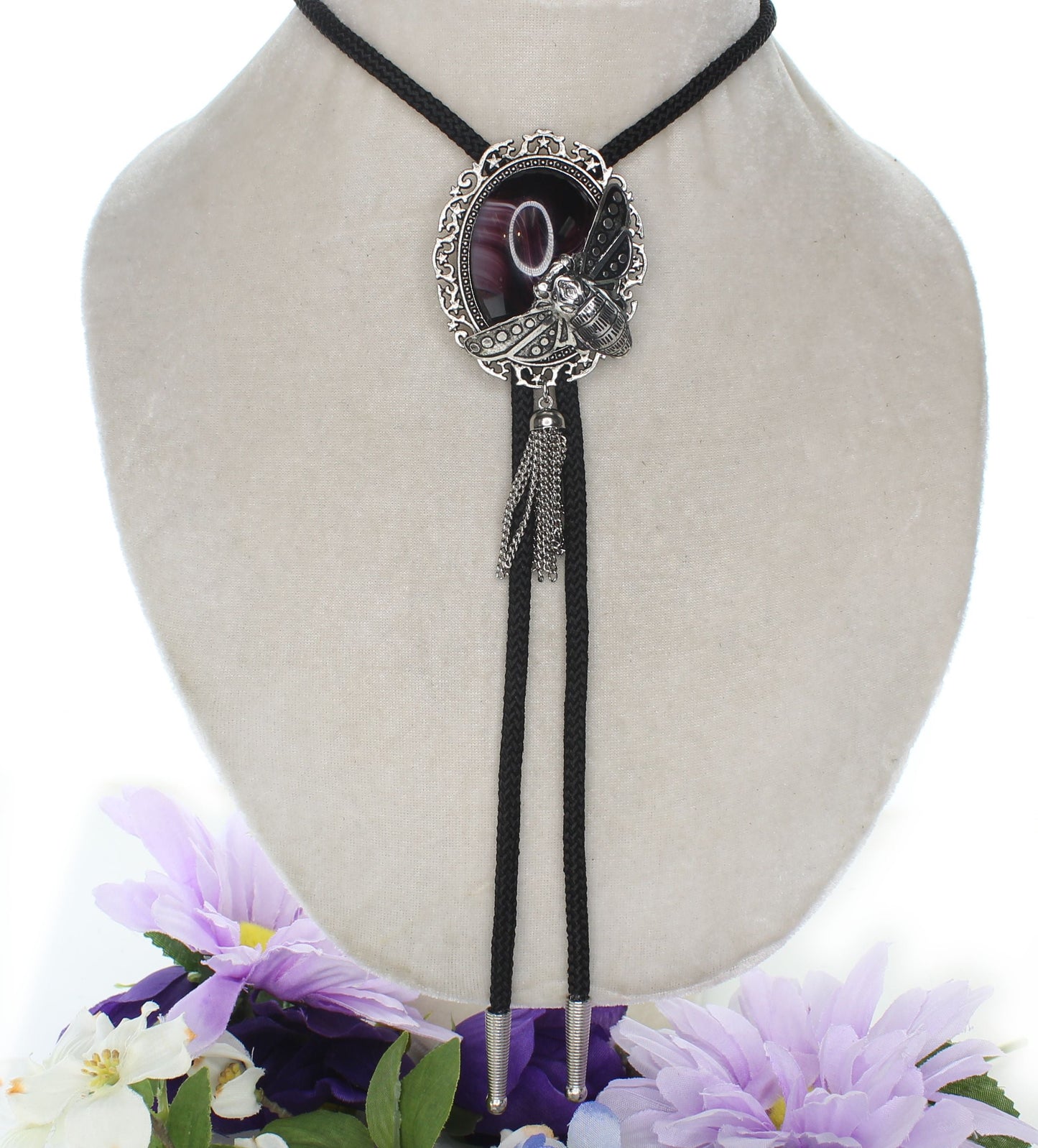 57mm x 48mm Amethyst Hive Bolo Tie, made in USA, each