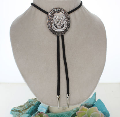 Lone Star Horseshoe Bolo & Feather Collar Tips Set, made in USA, set of 3