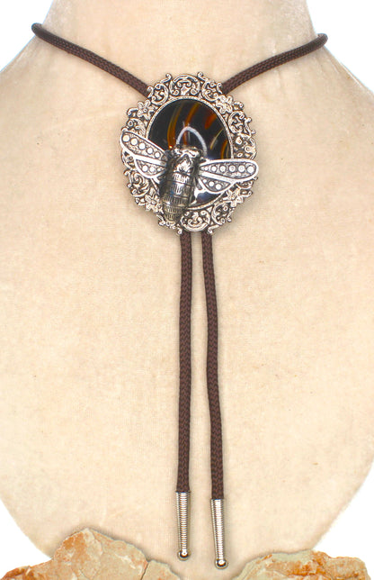 62mm x 51mm Stone & Silver Bee Bolo, made in USA, each