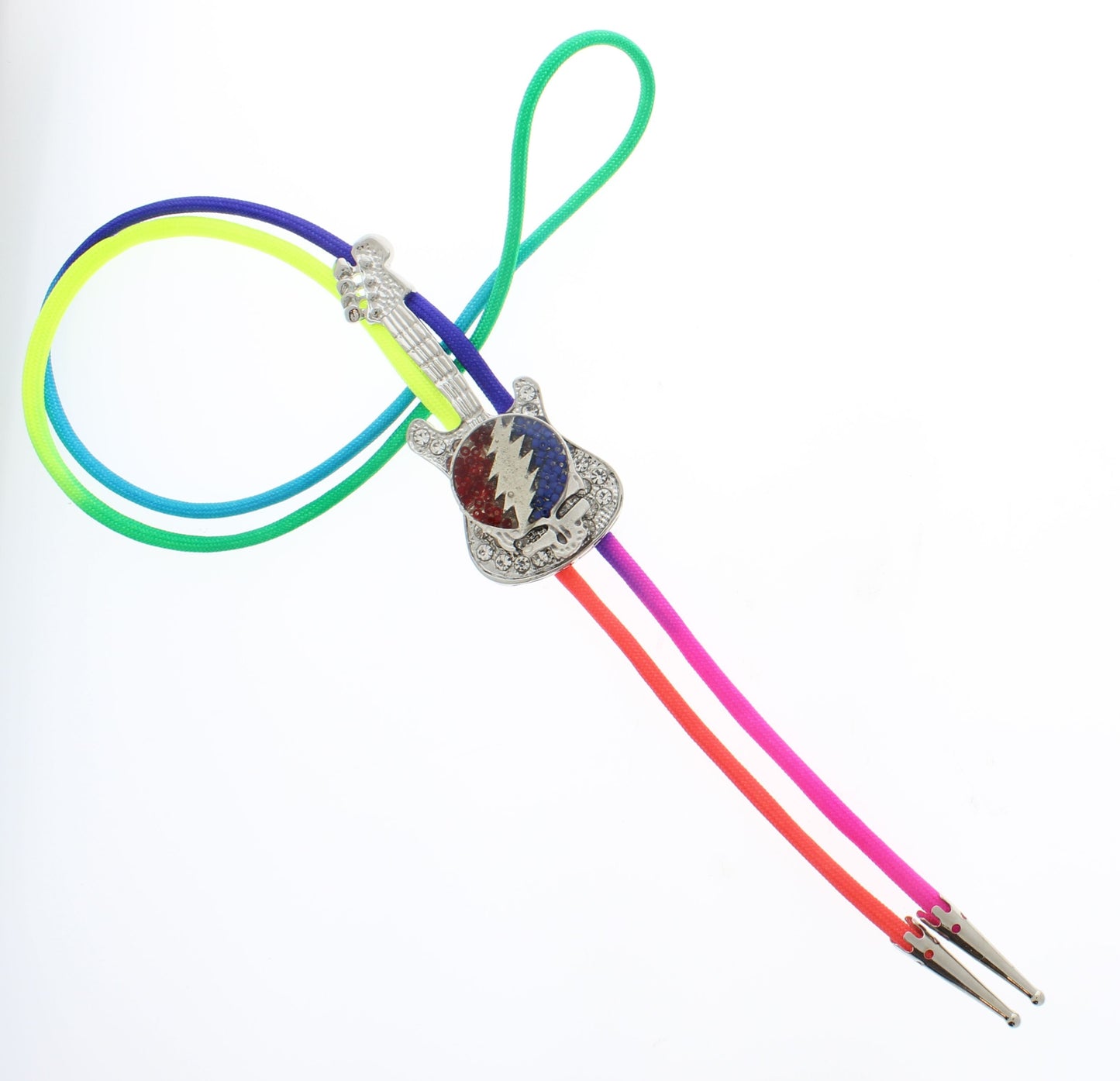 85mm x 35mm Psychedelic Lightning Bolo Tie, made in USA, each