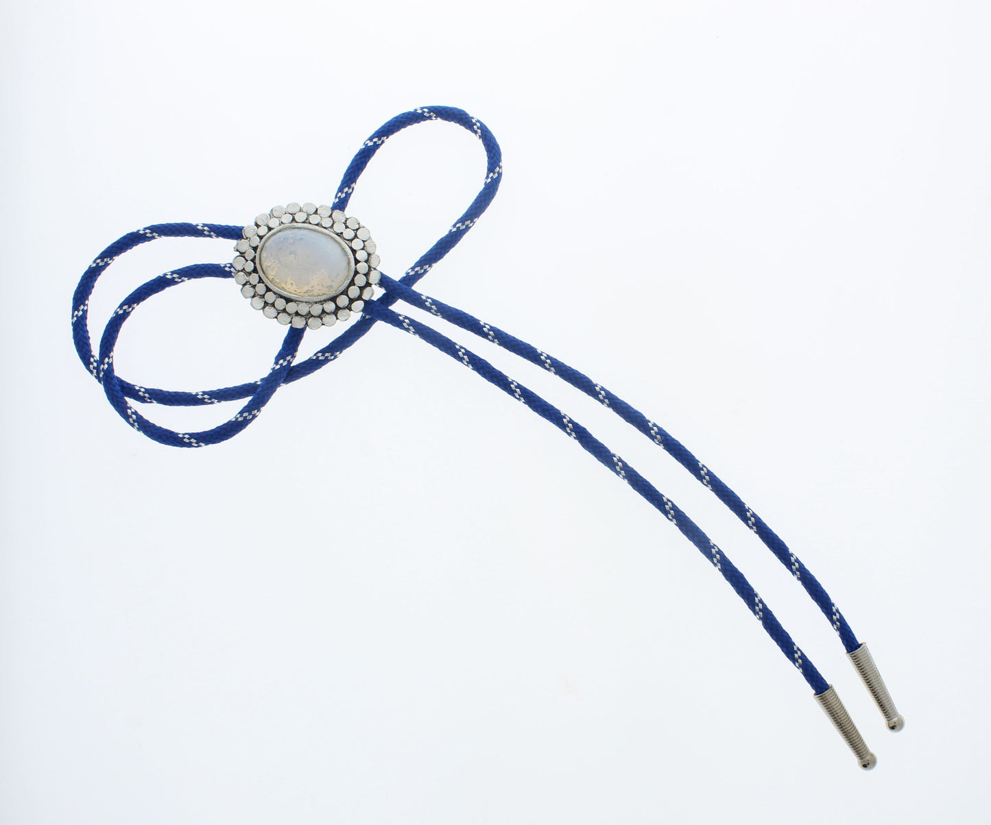 Bluebonnet Whisper: Silver Bloom Bolo Tie, Made in USA, 35.1mm x 41.5mm