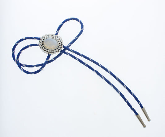 Bluebonnet Whisper: Silver Bloom Bolo Tie, Made in USA, 35.1mm x 41.5mm
