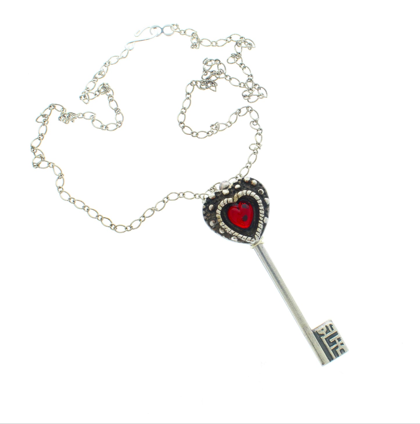 85mm x 27mm Scarlet Key of Affection Necklace, made in USA, each