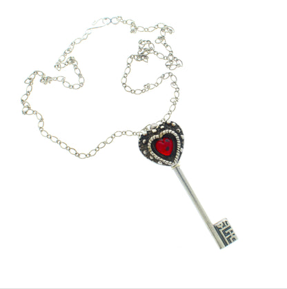 85mm x 27mm Scarlet Key of Affection Necklace, made in USA, each