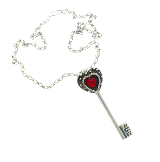 85mm x 27mm Scarlet Key of Affection Necklace, made in USA, each